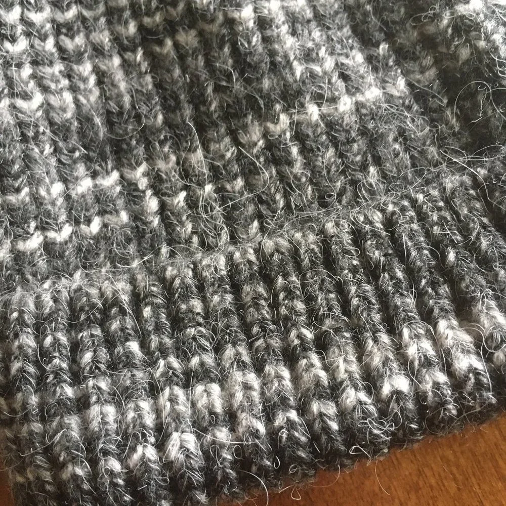 Old Navy charcoal faux fur pompom beanie NWT